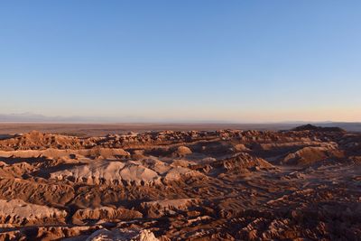 Aerial view of landscape against clear sky