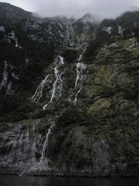 Scenic view of waterfall