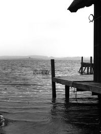 View of calm sea against clear sky