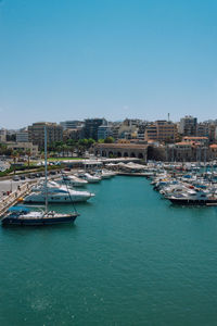 Boats in heraklion harbor