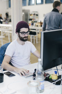 Man working with computer