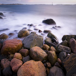 Rocky coast at dusk