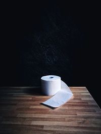 Close-up of coffee cup on table