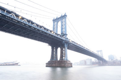 Low angle view of suspension bridge