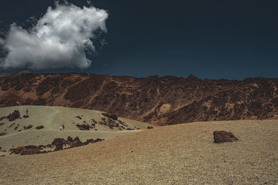 Scenic view of landscape and mountains against sky