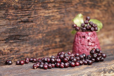 Close-up of japanese wine berries