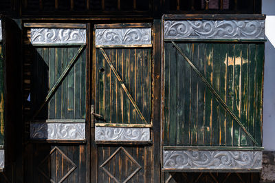 Full frame shot of closed door of building