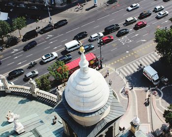 High angle view of traffic on road