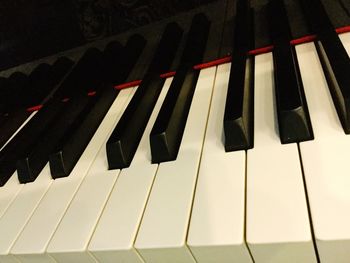 Close-up of piano keys