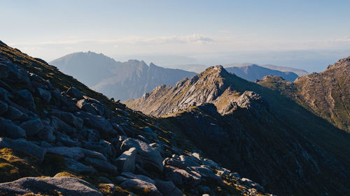 Scenic view of mountains against sky