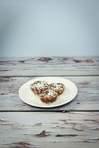 Close-up of dessert in plate on table