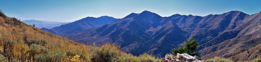 Oquirrh  mountain utah lake panorama views provo, timpanogos, lone and twin peaks. salt lake city