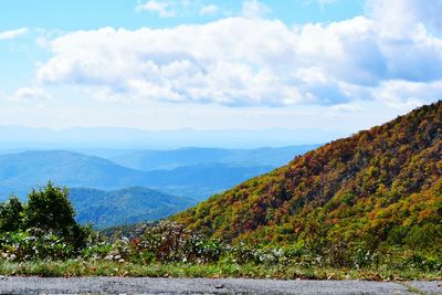 Scenic view of mountains against sky