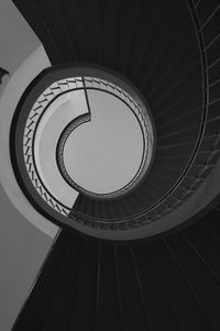 High angle view of spiral stairs