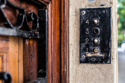 Close-up of old door knocker