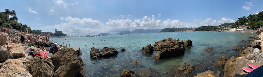 Panoramic view of sea against sky