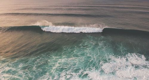 High angle view of sea waves