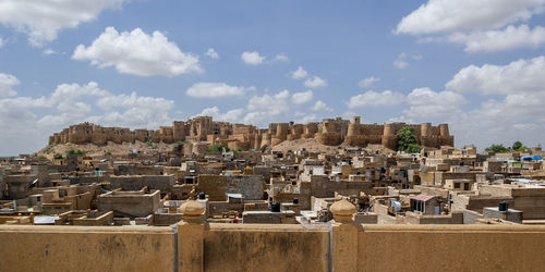 Panoramic view of buildings against sky