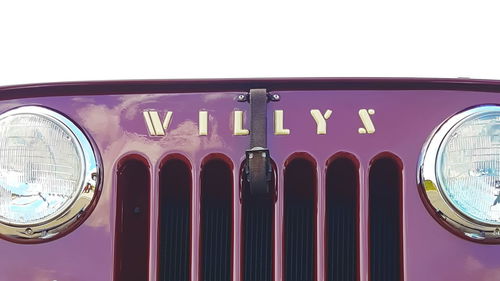 Close-up of illuminated car