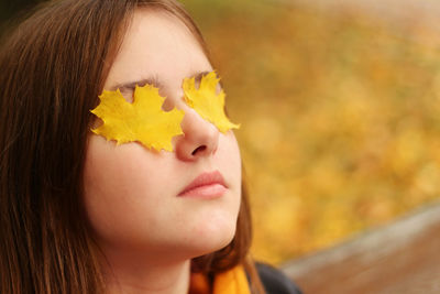 Close-up portrait of teenage girl