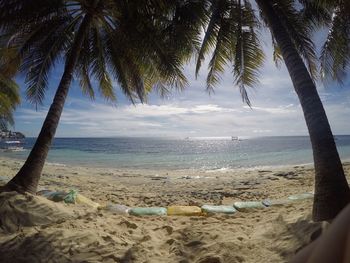 Scenic view of beach against sky