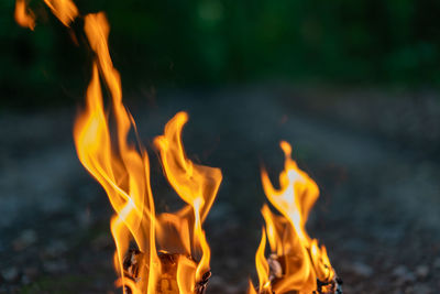 Close-up of burning fire
