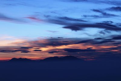 Scenic view of dramatic sky during sunset