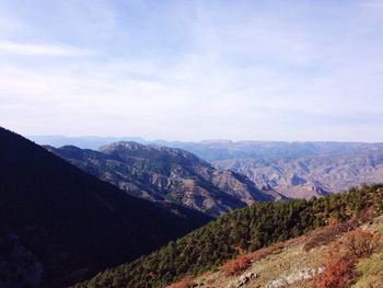 Scenic view of mountains against sky