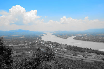 High angle view of landscape against sky