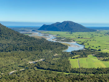 Scenic view of landscape against clear sky