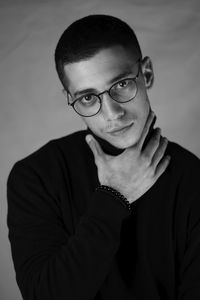 Portrait of young man wearing eyeglasses