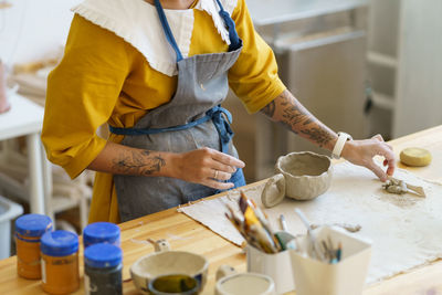 Man working on table