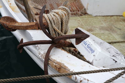 High angle view of a boat