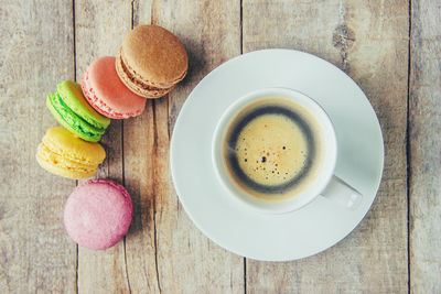 Directly above shot of coffee on table