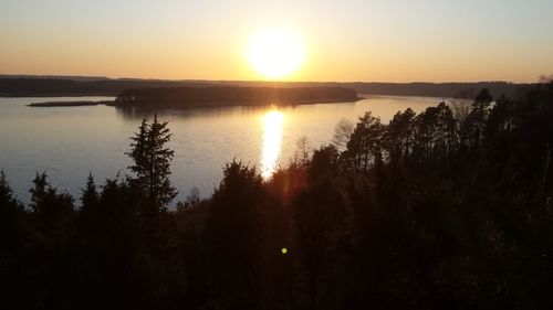Sunset over lake