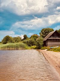 Beach at seliger lake, russia