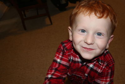 Portrait of cute boy smiling