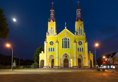 The church of san francisco in the main square of castro at chiloe island in southern chile.