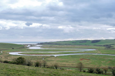 Scenic view of field against sky
