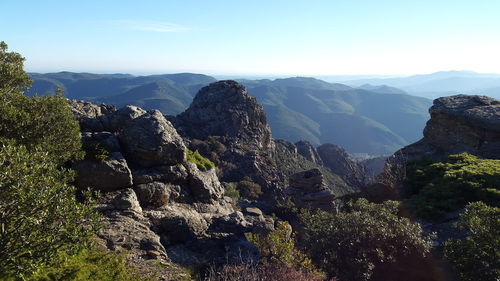 Scenic view of mountains against sky