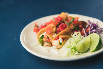 Close-up of fruit salad in plate