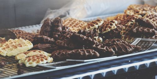 High angle view of food on table