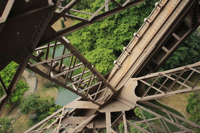 View of footbridge over river