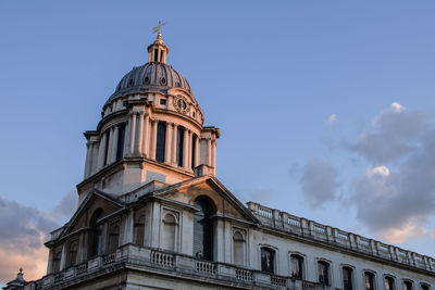 Low angle view of cathedral against blue sky