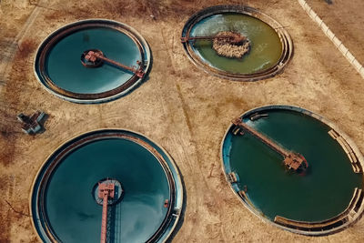 High angle view of swimming pool on table