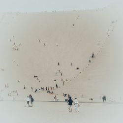 High angle view of people on beach