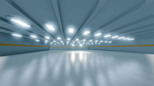 Illuminated lights in tunnel