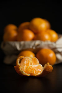 Close-up of orange fruits on table