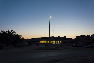 Road in city at night