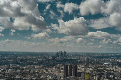 High angle view of townscape against sky